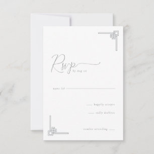 Cartão RSVP Elegante Geométrico em Tons de Cinza