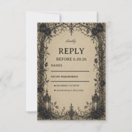 Cartão RSVP Elegante Gótico Vitoriano