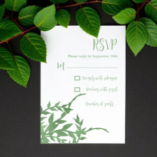 Cartão RSVP Elegante Greenery Quinceañera