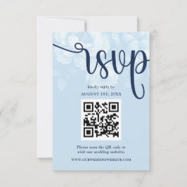 Cartão RSVP Elegante Marinho Blue Floral Peony