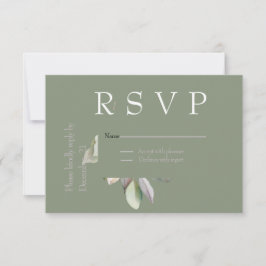 Cartão RSVP Elegante minimalista verde sálvia