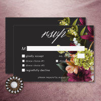 Elegante Moody Burgundy e Janta Floral Rosa