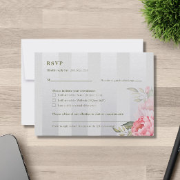 Cartão RSVP Elegante Nikah Walima Floral Islâmico | Peônia Beg
