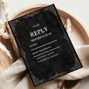 Cartão RSVP Elegante Noir Vintage