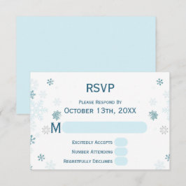 Cartão RSVP Elegante País das Maravilhas de Inverno Floco de N
