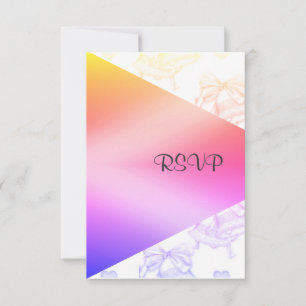 Cartão RSVP ELEGANTE Pastel WEDDING BELLS