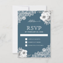 Elegante Renda Floral Azul Islâmica Muçulmana