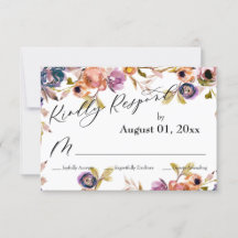 Elegante Responda Gentilmente Aquarela Boho Floral