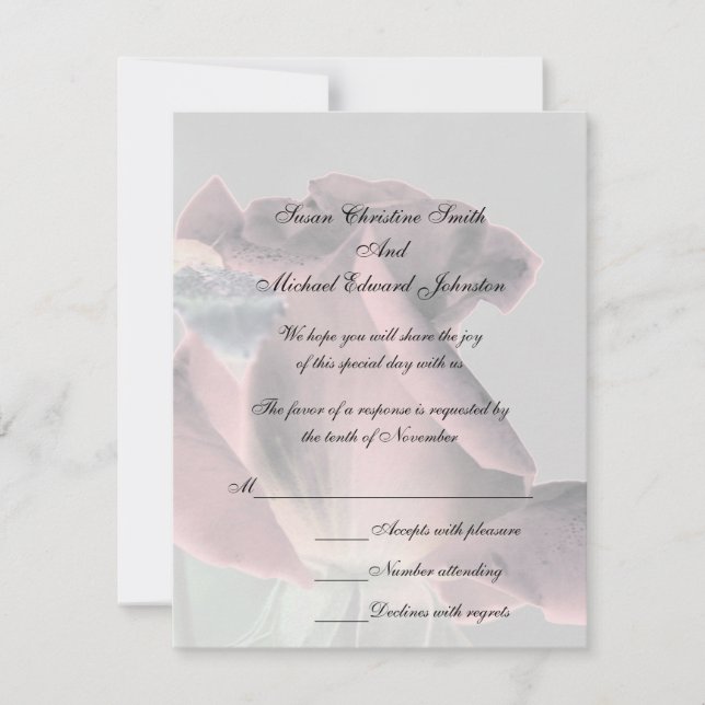 Cartão RSVP Elegante Rosebud Wedding (Frente)