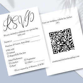 Cartão RSVP Elegante Roteiro Casamento Minimalista Moderno RSV