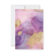 Elegante Roxo e Dourado Fluindo Tinta Alcoólica