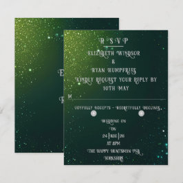 Cartão RSVP Elegante Sparkle Wedding
