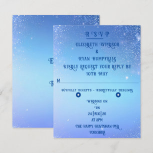 Cartão RSVP Elegante Sparkle Wedding