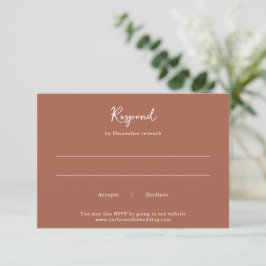 Cartão RSVP Elegante Terracotta Clean Wedding