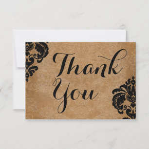 Cartão RSVP Elegante Victoriano Black Damask