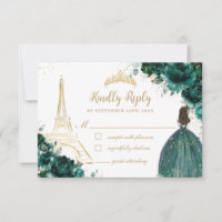 Emerald Floral Dourada Paris Princesa Quinceañera