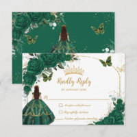 Emerald Green Arch Butterflies Quinceañera