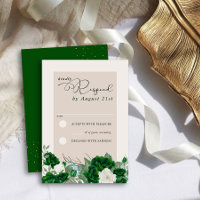 Emerald Green e Ivory Rosa Elegant Floral