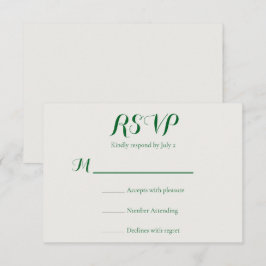 Cartão RSVP Emerald Vine Wedding