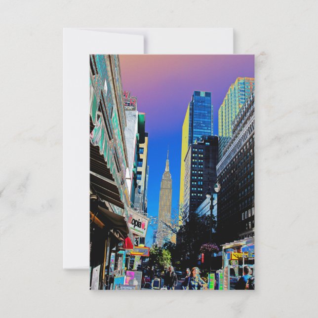 Cartão RSVP Empire Sate Building, Poster de Nova Iorque, 42ª R (Frente)