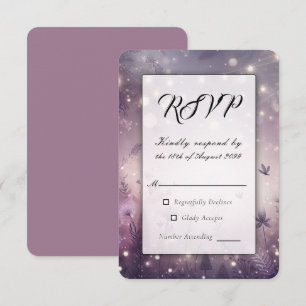 Cartão RSVP Encanto Estrelado em Flor Casamento