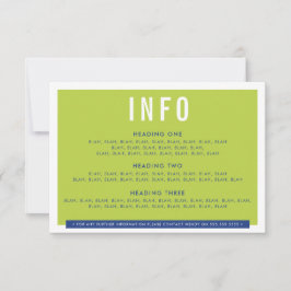 Cartão RSVP ENCLOSURE DETAILE bold block limão azul real