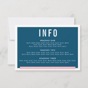 Cartão RSVP ENCLOSURE DETALHES DIVERTIDO bloco negrito marinho