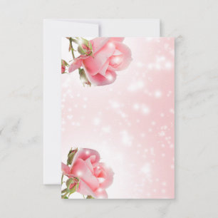 Cartão RSVP Enfeite Floral Menina Bebê e Rosa