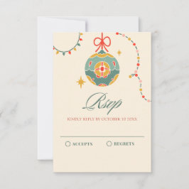 Cartão RSVP Enfeites de natal