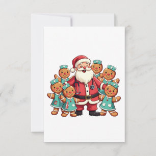 Cartão RSVP Enfermeiras de pão Natal Santa Claus