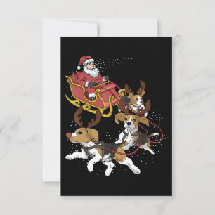 Cartão RSVP Engraçado Beagle Dog Difm De Natal Para O Cão Love