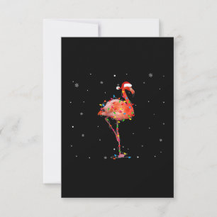Cartão RSVP Engraçado Flamingo de Natal, Roupa, doce, Natal