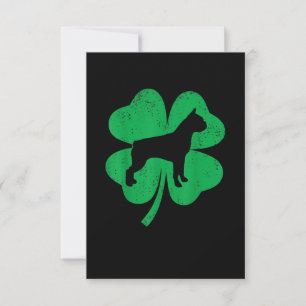 Cartão RSVP Engraçado Irlandês Shamrock Folha Boston Terrier