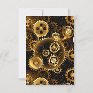 Cartão RSVP Engrenagens de latão Steampunk perfeitas