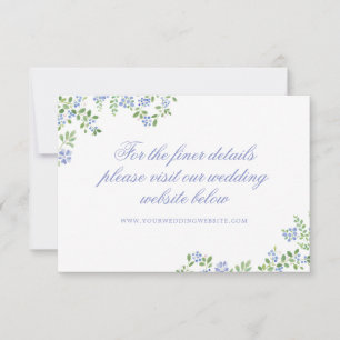 Cartão RSVP Enquadramento Floral Azul de Casamento de Cottage 