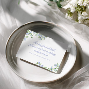 Cartão RSVP Enquadramento Floral Azul de Casamento de Cottage