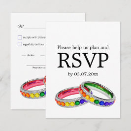 Cartão RSVP 🌈 Entrelaçados no Orgulho – com escolhas alimenta