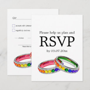 Cartão RSVP 🌈 Entrelaçados no Orgulho – com escolhas alimenta