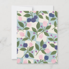 Cartão RSVP Envelope Floral Jardim de Mirtilo