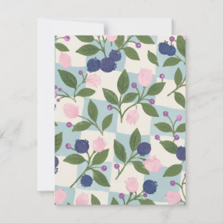 Cartão RSVP Envelope Floral Jardim de Mirtilo
