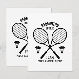 Cartão RSVP Equipe de Esportes de Badminton
