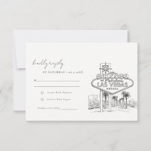 Cartão RSVP Esboço da Paisagem de Casamento em Las Vegas, Neva