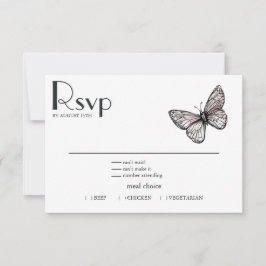 Cartão RSVP Esboço de Borboleta