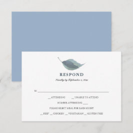 Cartão RSVP Escolha da Refeição de Verde Azul Simples