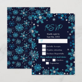 Cartão RSVP Escolha das Refeições de Inverno com Flocos de Nev