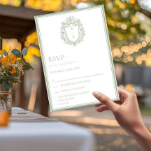 Escolha de Comida de Casamento Crest Verde Sábio E