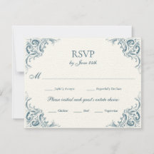 Escolha de Refeição Bordas Barrocas Azuis Ornament