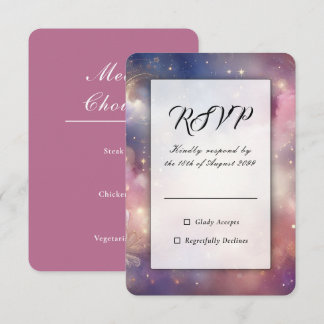 Cartão RSVP Escolha de Refeição Céus Celestiais Brilhantes