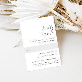 Cartão RSVP Escolha de Refeição de Casamento de Script Manuscr