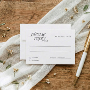Cartão RSVP Escolha de Refeição de Casamento Simples e Moderno